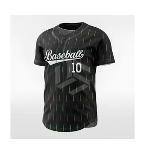 Camiseta de Béisbol Deportiva Original de la Mejor Calidad, Personalizada al por Mayor, en Color Negro y Rojo, con Cuello en V - Product Image 6