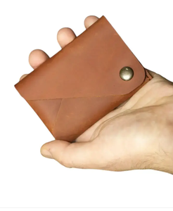 Porte-cartes et porte-monnaie vintage en cuir véritable artisanal Artha WT23c, motif bonbon, fermeture ouverte, doublure en polyester, unisexe - Product Image 1