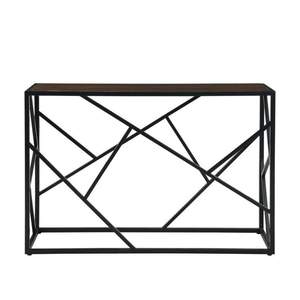 Mesa Consola Rectangular Industrial con Tapa de Madera y Estructura de Metal Negro |   Mesa para la Entrada y la Sala de Estar - Product Image 3