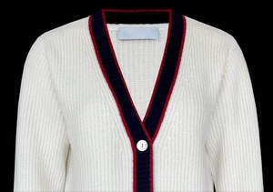 Cardigan en tricot blanc pour homme, manches longues, col en V, boutons sur le devant, couleur unie, pull d'automne, coupe classique - Product Image 4