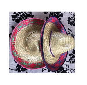 Chapeaux de paille sombrero rayés personnalisés en gros pour adultes avec pompon, parfaits pour les costumes d'Halloween - Product Image 5