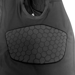 Unisex Padded Compression V-Neck Sleeveless Neoprene Sports Protective Gear Adult Fitted Solid Black - Product Image 5