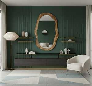 Premium Natural Wood Framed Wall <b>Mirror</b> for Home Use - Product Image 2