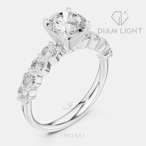 Bague de mariage ronde 1,25 carat, bijoux fins, certifiée IGI, or blanc 14 carats, diamant de laboratoire, bague de fiançailles et d'anniversaire - Product Image 2