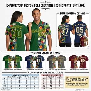 Camiseta Polo con Estampado por Sublimación, Diseño Floral Tropical, Secado Rápido, Transpirable, Camisetas Polo Deportivas para Hombre y Mujer - Product Image 6