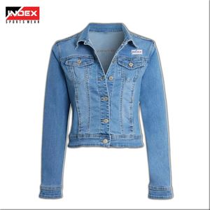 Chaqueta Vaquera de Moda para Mujer, Prenda Exterior Informal de Mezclilla Azul, Estilo Urbano Moderno, Calidad Premium, Venta al Por Mayor - Product Image 5