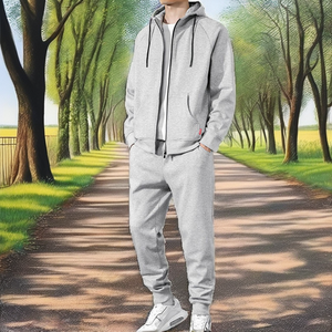 Survêtement de sport en molleton respirant personnalisé pas cher pour homme, coupe longue, en coton, idéal pour l'automne - Product Image 2