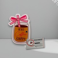 Palette magnétique pour extensions de cils, motif café glacé mignon, pour l'été, pour artistes en cils, support acrylique personnalisé pour cils, forme papillon ovale