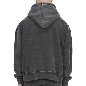 Sudadera con Capucha de Algodón 100% de Gran Gramaje con Lavado Ácido, Fabricante de Ropa de Marca Privada OEM, Sudadera con Capucha Lisa con Lavado Ácido, Estilo Oversize Streetwear - Product Image 3