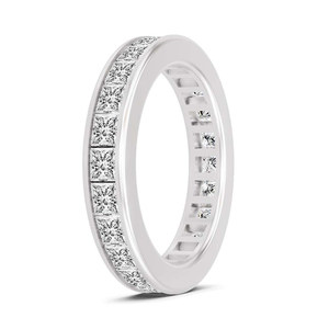 Anillo de Oro Sólido de 14k/18k de Nuevo Diseño al por Mayor, Anillo de Eternidad con Diamantes de Laboratorio Princesa Engastados en Canal, Certificado IGI, Anillo Encantador para Usar - Product Image 2