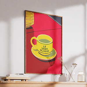 Décoration murale pour les fêtes, affiche graphique minimaliste avec illustration de tasse de café, décoration murale moderne pour café - Product Image 3