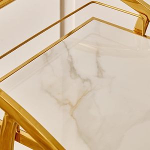 Carrito de Bar Metálico con Acabado Dorado, Carrito Rodante para Bebidas, Carrito de Servicio de Bebidas de Lujo, Mueble de Bar Contemporáneo para el Hogar, Elegante Bar Dorado - Product Image 2