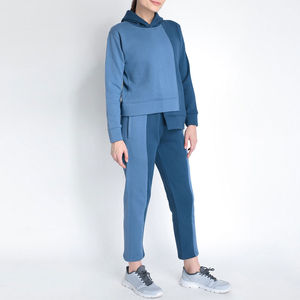Survêtements décontractés pour femmes, couleur unie, automne, personnalisables, respirants, 2 pièces, 100 % coton, pour entraînement sportif et jogging - Product Image 4