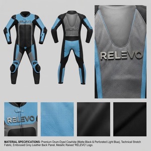 Traje de Motociclismo Profesional para Hombre, Traje de Cuero Premium para Motocicleta con Protecciones, Material Impermeable - Product Image 4