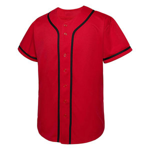 Uniformes Deportivos Personalizados al por Mayor, Jersey de Béisbol Sublimado con Botones en la Parte Delantera, Jersey de Béisbol de Color Sólido - Product Image 1
