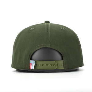 Casquette Snapback en toile verte à 5 panneaux avec bordure jaune contrastante, logo tissé, style décontracté et sportif unisexe INJAE VINA IVA-0403-N305 - Product Image 5