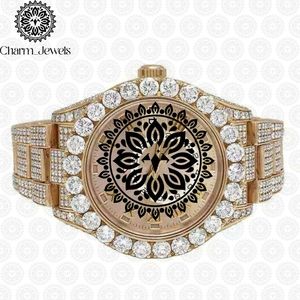 Montre mécanique de luxe Charm Jewels en acier inoxydable pour homme, cadran analogique 40 mm, fermoir caché à bouton-poussoir, verre saphir, étanche 10 bars - Product Image 5