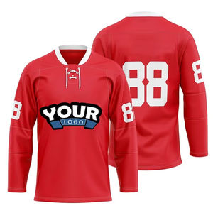 Uniforme de hockey sur glace unisexe pour adultes, polyester, séchage rapide, respirant, tricoté, OEM, vêtements de sport d'équipe personnalisés - Product Image 5