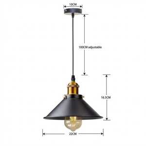 New Indoor Home Modern Design Decorative Energy Saving Black Middle 180 Beam Angle E27 Iron Warm <b>White</b> <b>Hanging</b> Pendant Light - Product Image 4