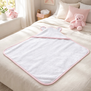 Serviette à capuche pour bébé 420 GSM 100% coton, épaisse, absorbante, écologique, séchage rapide, hypoallergénique, certifiée OEKO-TEX, pour nouveau-né - Product Image 6