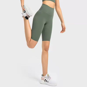 Pantalones cortos deportivos de compresión para mujer – Pantalones cortos elásticos de cintura alta para yoga, correr y entrenamiento físico - Product Image 4