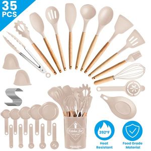 35pcs Kitchen Cooking Tool Set Spatula and Baking <b>Utensil</b> Accessory Holder Egg Whisk Separator Necessary Kitchen Necessities - Product Image 1