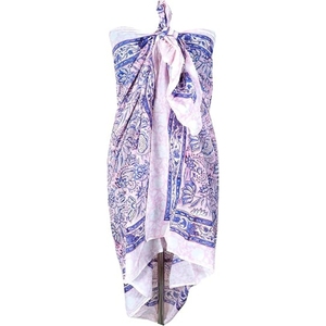 100% Cotton Block Print Sarong - Women's <b>Swimsuit</b> <b>Wrap</b> Cover-Up, Long Beachwear & Resort Apparel - Product Image 3