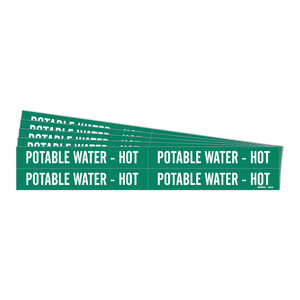 Marcadores de Tuberías de Poliéster Flexibles Brady para Agua Potable Caliente, Aptos para Tuberías de Alta Temperatura - Product Image 3