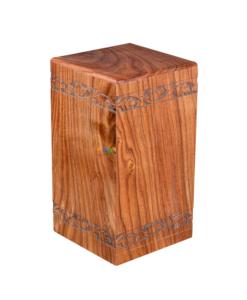 Handcrafted Natural Wood Cremation Urn Carved <b>Memorial</b> <b>Keepsake</b> <b>Box</b> for Adult Human Ashes - Product Image 4
