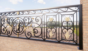 Rampe de balcon en acier, rampe de balcon sur mesure en fer forgé, rampes de balcon décoratives, design moderne extérieur, durable - Product Image 4