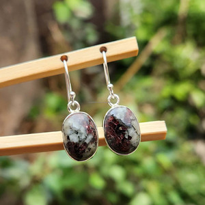 Eudialyte Naturel Géométrique Marquise Dangle Fait À La Main Style Bohème 16x12mm Boucles D'oreilles En Argent Sterling 925 Tendance Vente Chaude - Product Image 1