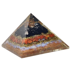 Pirámide de Orgón Portátil de Turmalina Negra Hecha a Mano de Primera Calidad al por Mayor, Gema Espiritual de Opalita, Arte Coleccionable, Amuleto - Product Image 1