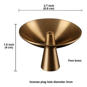 Brass <b>Cone</b> Shaped Incense Burner Ash Catcher Thread Simple Modern Style Eco-friendly Durable for Home Restaurant Church Use - Product Image 2