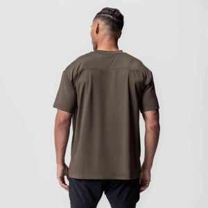 Camiseta de Cuello Redondo para Hombre, Color Verde Oliva Oscuro, Talla Grande, Manga Corta, Algodón, Informal, Verano, Moda, Lisa, con Logotipo Personalizado, OEM, ODM, Venta al Por Mayor - Product Image 4