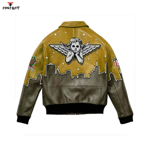 High Quality Winter Fashion Stand Casual Cow Skin Canvas Leather <b>Slim</b> <b>Fit</b> Winter Motorcycle <b>Jacket</b> - Product Image 2