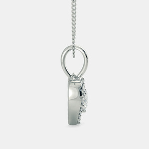 Collar con Colgante de Diamante Cultivado en Laboratorio con Halo de Corazón en Oro Blanco - Product Image 4