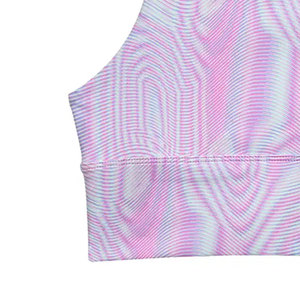 Women Solid Seamless <b>Racerback</b> Sports <b>Bra</b> Scoop Neck Medium Support Yoga Activewear Breathable Spandex Polyester/Nylon - Product Image 6