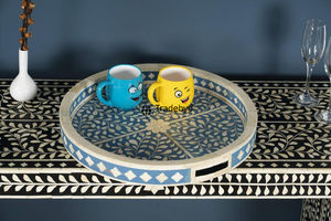 Bandeja Decorativa de Lujo con Incrustaciones de Hueso Hecha a Mano Tradebyd - Product Image 3