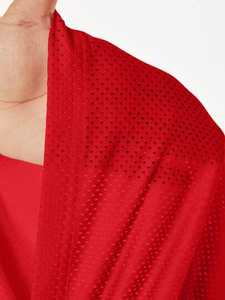 Camiseta Deportiva Corta Roja de Fútbol Americano para Mujer, Cuello en V, Malla Transpirable de Poliéster, Estampado de Leopardo, Número, Top Deportivo de Moda OEM - Product Image 3