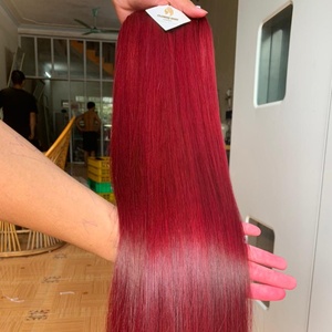 CDYHAIRVN Cabello Vietnamita Liso Natural Color Borgoña 100% Cutícula Alineada para Extensiones de Cabello Humano Color Personalizado de Fábrica - Product Image 1
