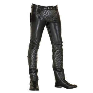 กางเกงหนังสำหรับขี่มอเตอร์ไซค์ SALVA LEATHER สีดำสำหรับผู้ชาย ทรงตรง เอวกลาง ปิดด้วยเชือกผูก กันน้ำ เหมาะสำหรับฤดูหนาว - Product Image 1