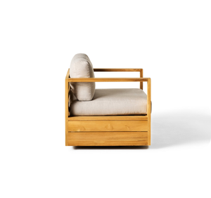 โซฟาไม้สักแท้สำหรับกลางแจ้ง ดีไซน์ทันสมัย สำหรับนั่งคนเดียว เก้าอี้พักผ่อนหรูหราสำหรับระเบียงรีสอร์ท โรงแรม เฟอร์นิเจอร์กลางแจ้ง - Product Image 3