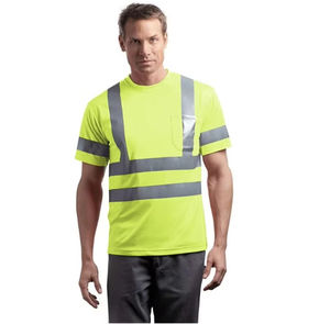 เสื้อโปโลไซส์ใหญ่แบบสะท้อนแสงสูง ANSI Class 1 EN ISO Class 1 พร้อมแถบสะท้อนแสงสั่งทำพิเศษ สีตามสั่ง ผ้าถัก สำหรับความปลอดภัยบนท้องถนน - Product Image 1