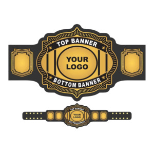 Cinturón de Campeonato Personalizado en Oro con Logotipo, Cinturón de Ganador con Placas Personalizadas, Trofeo Deportivo de Cuero PU - Product Image 1