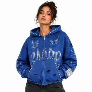 Prix d'usine – Sweat à capuche ample pour femme en molleton brossé – Fournisseur de vêtements en gros avec logo personnalisé - Product Image 6