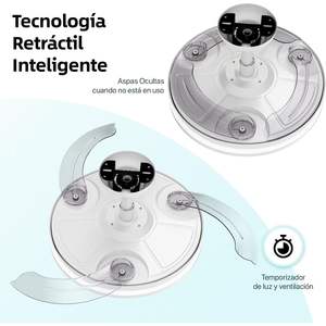 Ventilador de techo con luz, control remoto, 3 aspas, motor DC de 30W + luz LED, temporizador, 6 velocidades, aspas retráctiles, 3 - Product Image 4