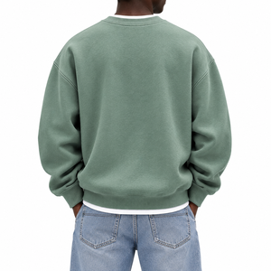 Sudadera vintage con bordado detallado, tela suave y corte relajado, perfecta para la moda urbana moderna. Con OEM. - Product Image 2