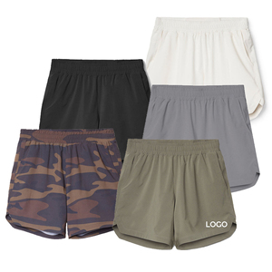 Shorts de sport décontractés d'été pour hommes, couleur unie, avec poche intérieure, respirants, séchage rapide, pour fitness, entraînement et course à pied (vente en gros) - Product Image 1