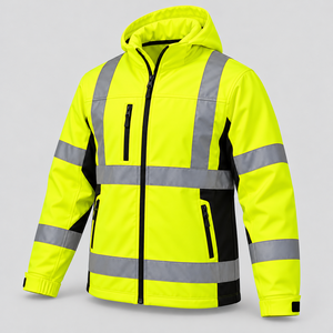 Chaqueta de Seguridad Reflectante Impermeable de Alta Visibilidad ANSI Clase 3 con Capucha, Cierre de Cremallera, Luz LED Intermitente y Logotipo Personalizado - Product Image 6