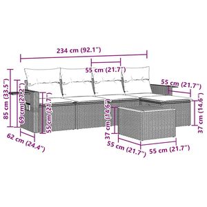 Grand ensemble de canapés de jardin modulaires en rotin PE noir, élégant et durable, mobilier d'extérieur - Product Image 3